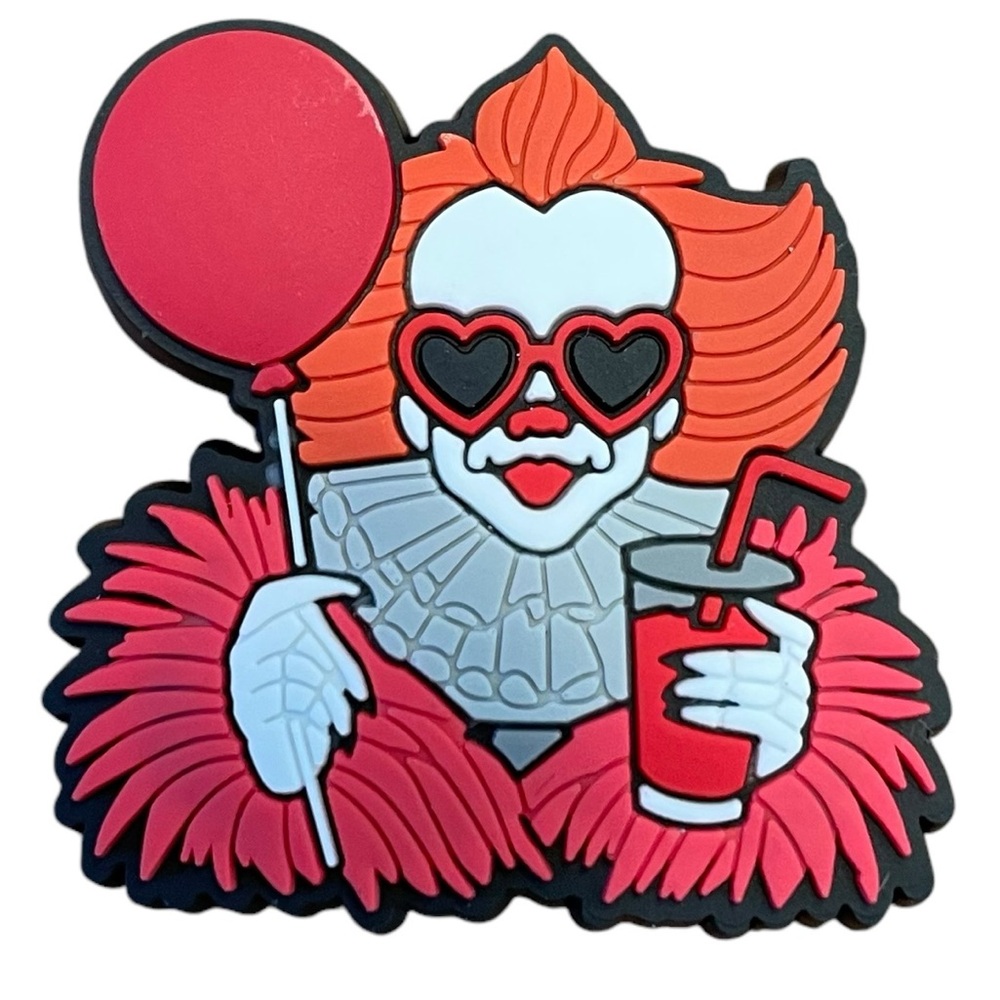 Pennywise IT Clown with Feather Boa Croc Charm
